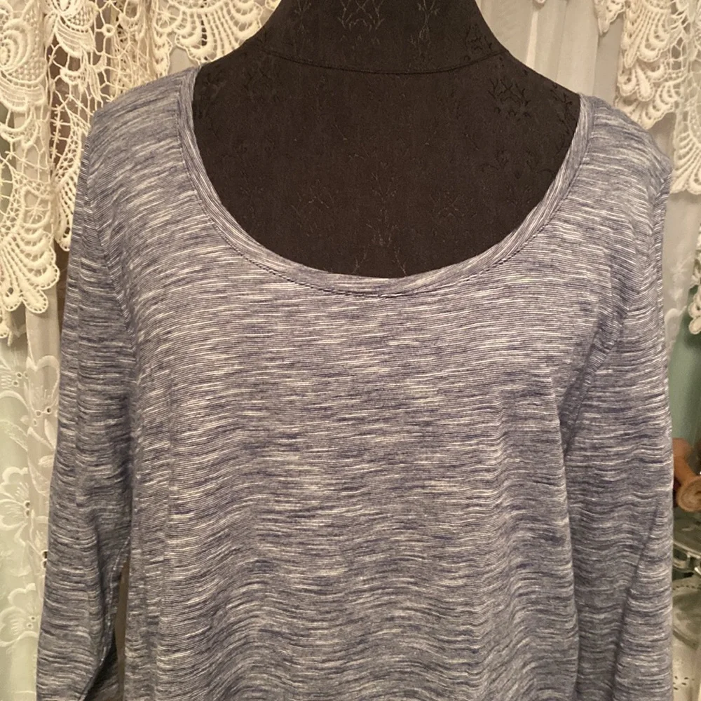 Pure Jill Cotton Knit Navy White Dress Sz L